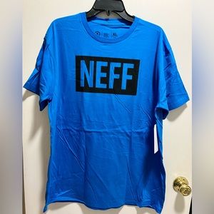 NEFF Men's New T- Shirt Blue Logo Retro Print Tee Size XL Extra Large New